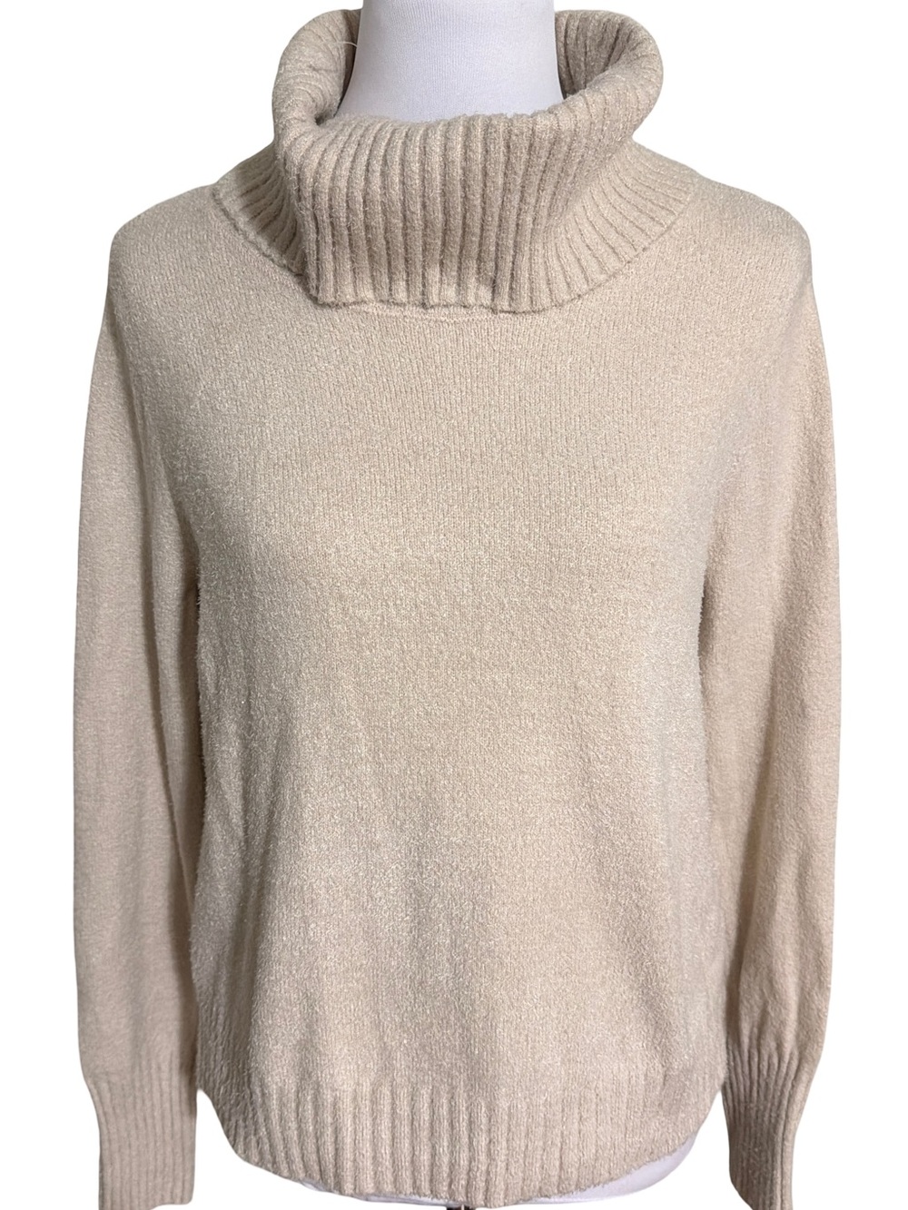 Rachel Zoe Cream Funnel Neck Sweater